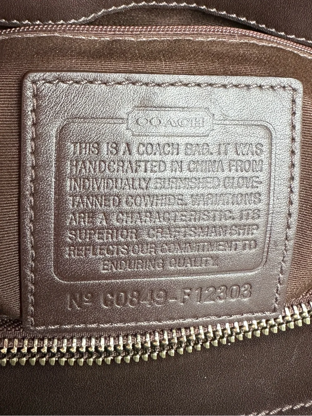 Coach Legacy Leather Tote Bag Tan Cognac Shoulder Handbag F12303